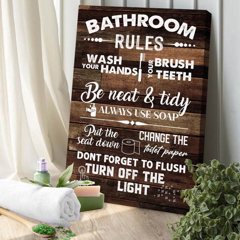 Family Bathroom Rules Sign