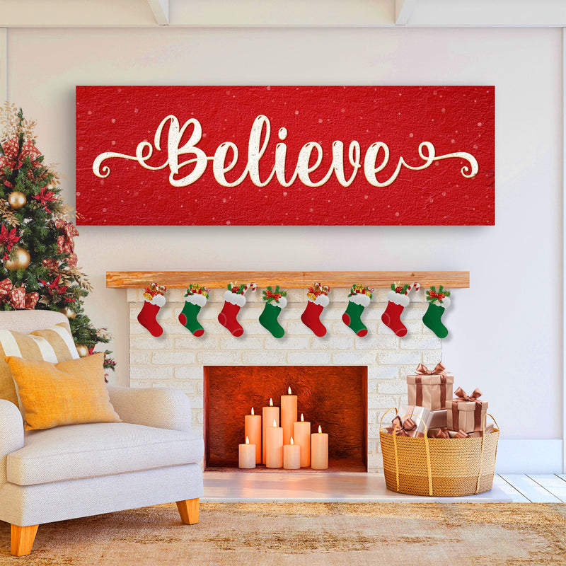 Believe Christmas Theme Sign II