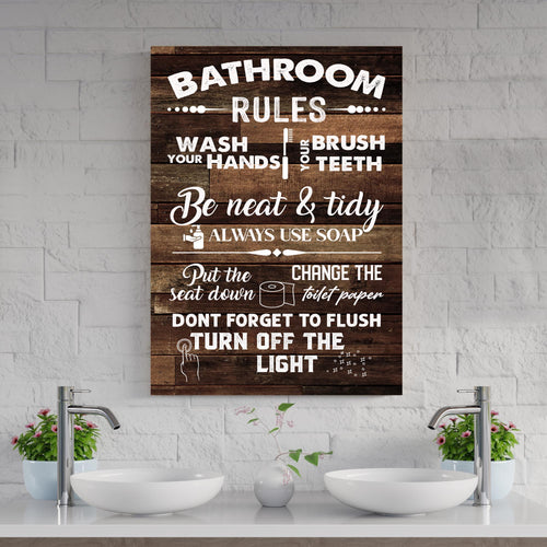 Family Bathroom Rules Sign