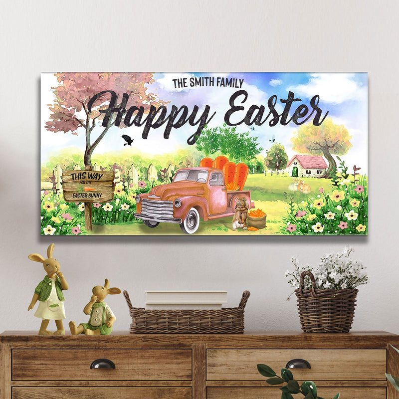 Family Happy Easter Sign