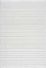 Cira Ivory Textured Area Rug with Fringes