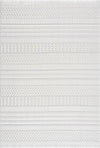 Cira Ivory Textured Area Rug with Fringes