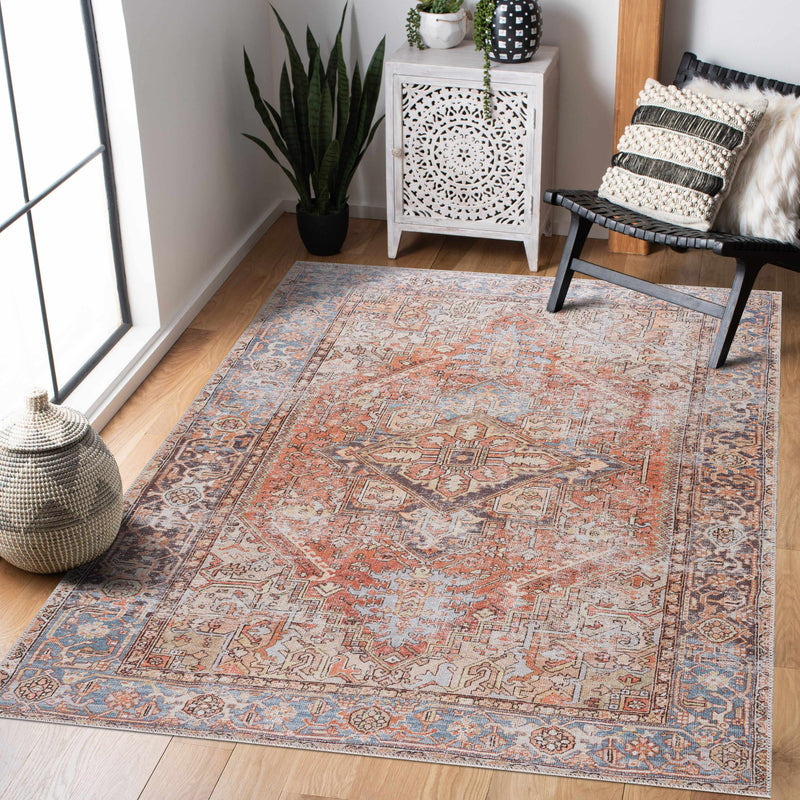 Eira Distressed Washable Area Rug