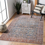 Rust Mair Tradional Washable Area Rug