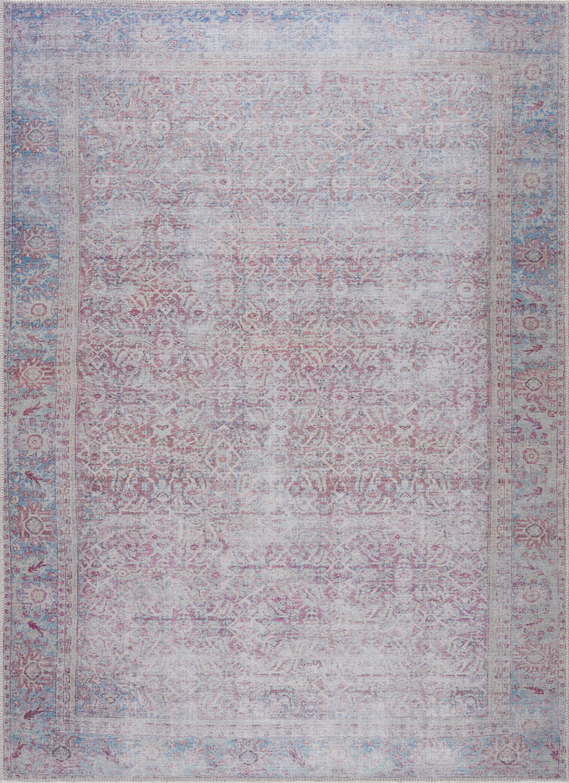 Roseblush Faded Red Washable Rug