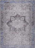 Rosman Blue&Beige Washable Area Rug