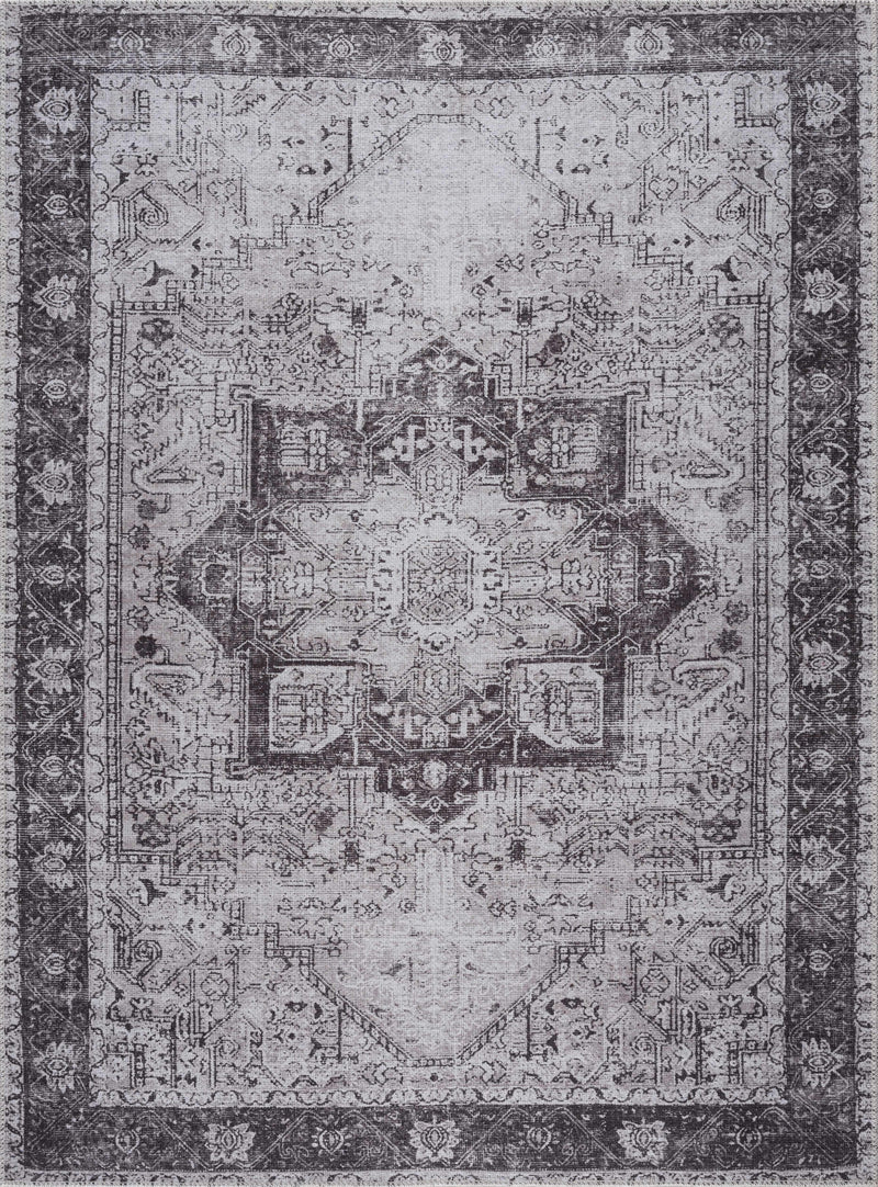 Rosman Gray Washable Area Rug