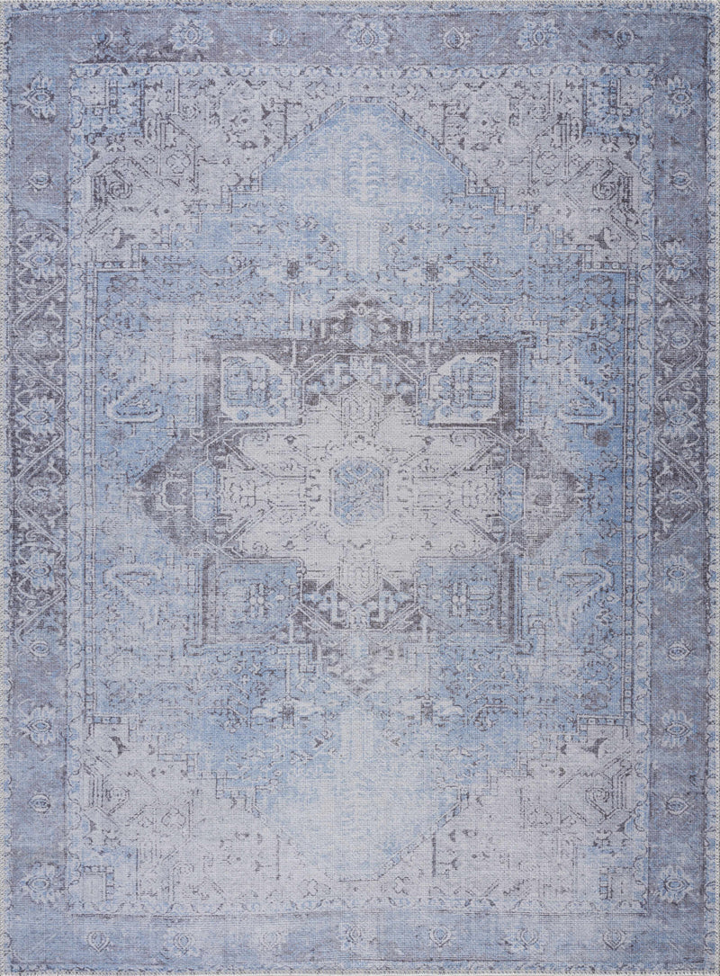 Aqua Rosman Washable Area Rug