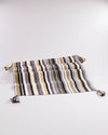 SALE SanCri Handmade Cotton Table Runner - Black Stripe w/ Yellow