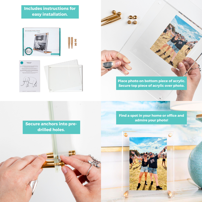 Acrylic Bevel Tabletop Float Frame for 5x7" Photos