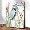 Heron In The Reeds Canvas Wall Art II