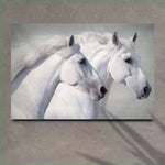 Galloping White Horses Canvas Wall Art