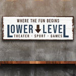Lower Level Sign: Custom Bar Signs for Home Bar – Ideal for Personalized Basement Bar Sign