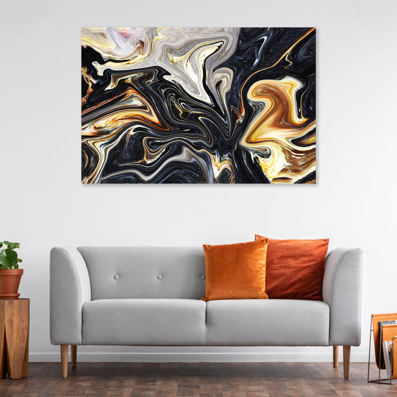 Black Gold Mix Abstract Canvas Wall Art