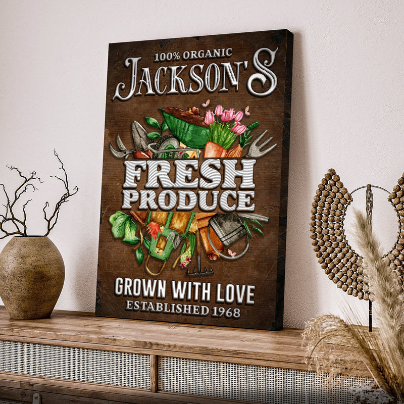 Grown With Love Fresh Produce Sign