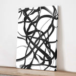 Abstract Line Black White Canvas Wall Art