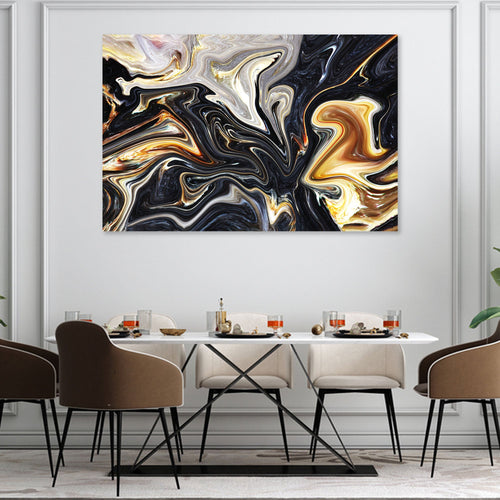 Black Gold Mix Abstract Canvas Wall Art
