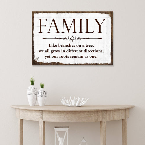 Family Is Like Branches On A Tree Sign III