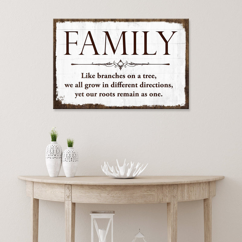 Family Is Like Branches On A Tree Sign III