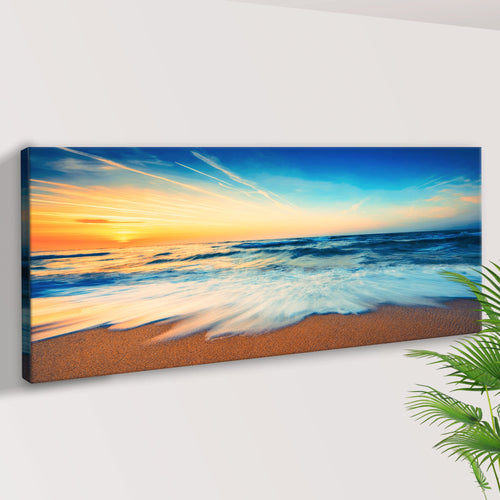 Ocean Beach Sunset Canvas Wall Art