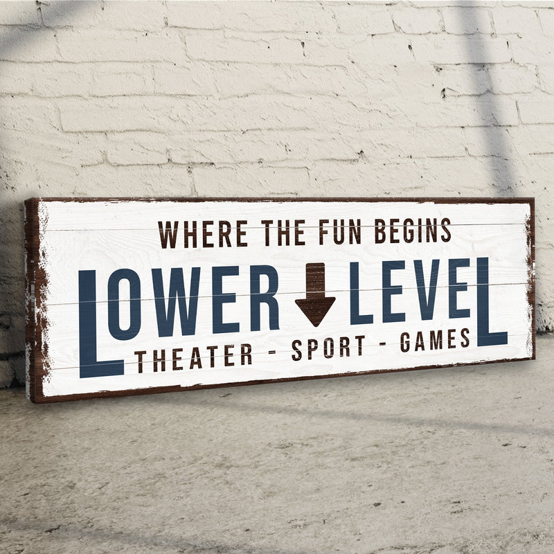 Lower Level Sign: Custom Bar Signs for Home Bar – Ideal for Personalized Basement Bar Sign