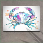 Coastal Crab Watercolor Canvas Wall Art
