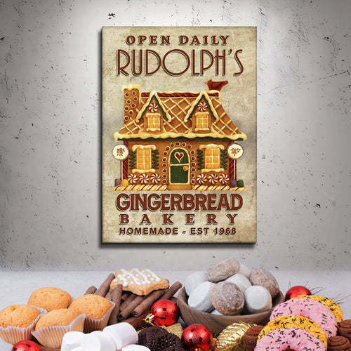 Homemade Gingerbread Bakery Sign