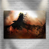 Flying Raven At Sunset Canvas Wall Art