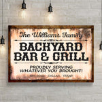 Backyard Bar & Grill Sign X