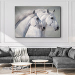 Galloping White Horses Canvas Wall Art