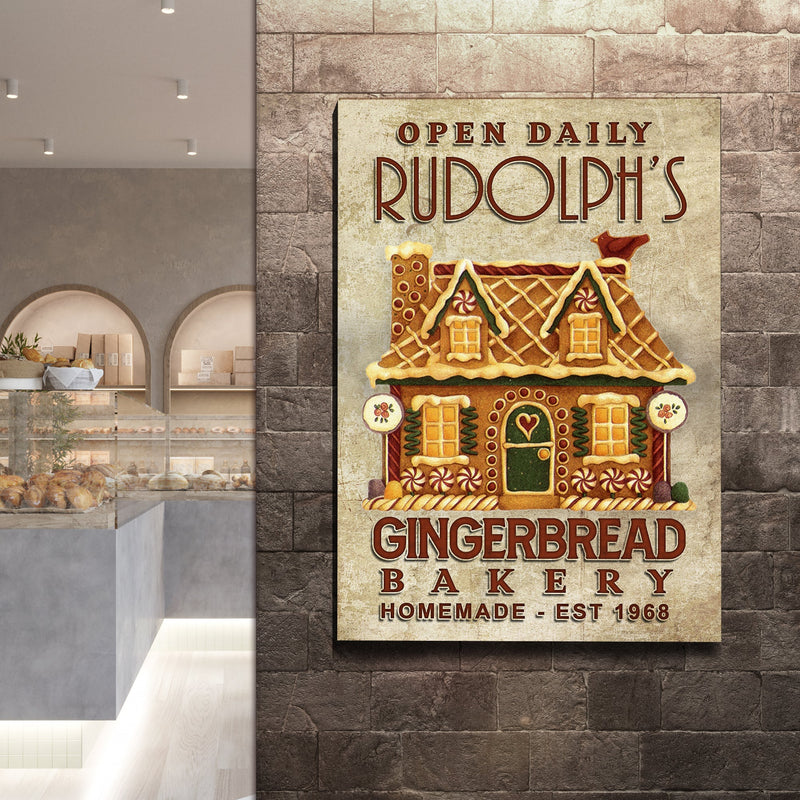Homemade Gingerbread Bakery Sign