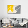 Abstract Line Yellow And Grey Canvas Wall Art