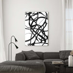 Abstract Line Black White Canvas Wall Art