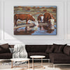 Watercolor Hereford Cattle Canvas Wall Art