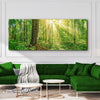 Golden Rays Into The Forest Canvas Wall Art