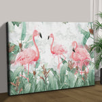 Forest Flamingo Painting Canvas Wall Art