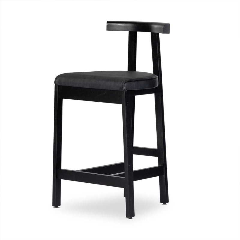 Tex Black Leather Counter Stool | ready to ship!