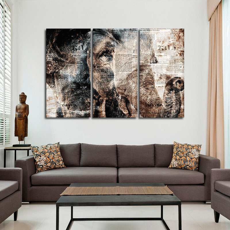 Textured Elephant Wall Art