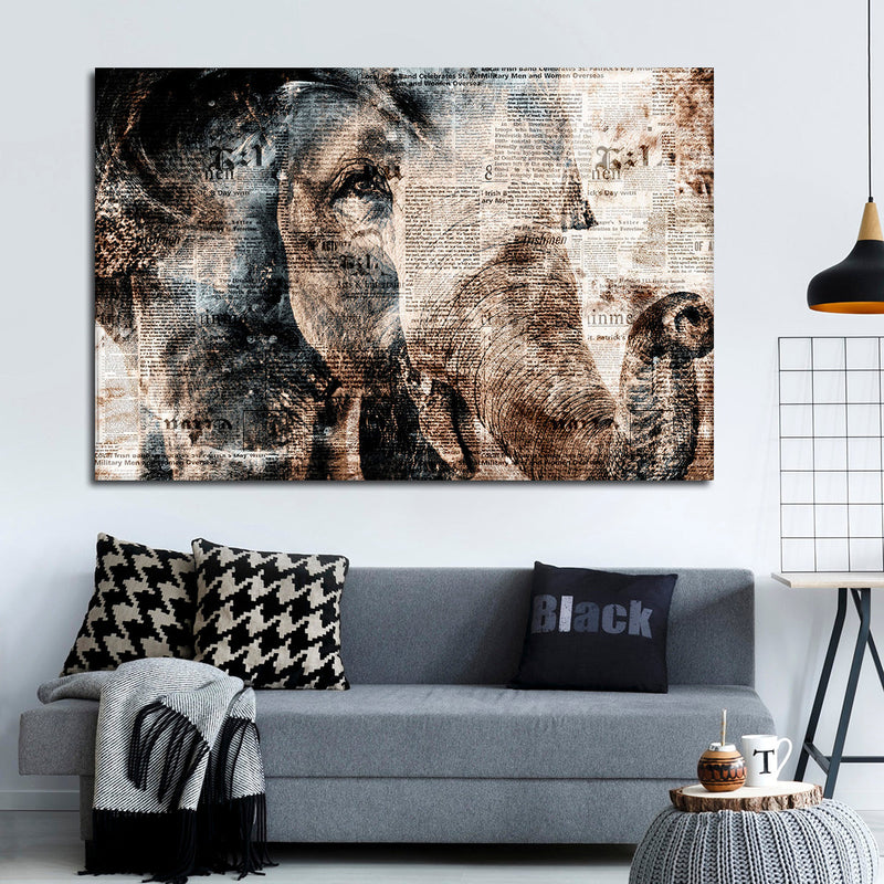 Textured Elephant Wall Art