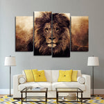 Grunge Lion Head Wall Art