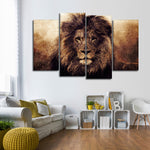 Grunge Lion Head Wall Art