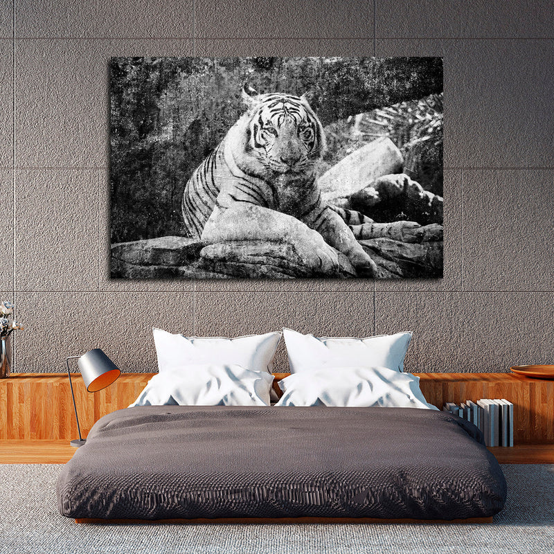 Textured White Tiger Wall Art