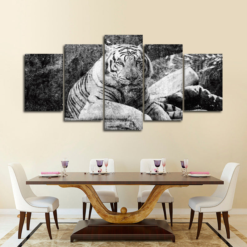 Textured White Tiger Wall Art