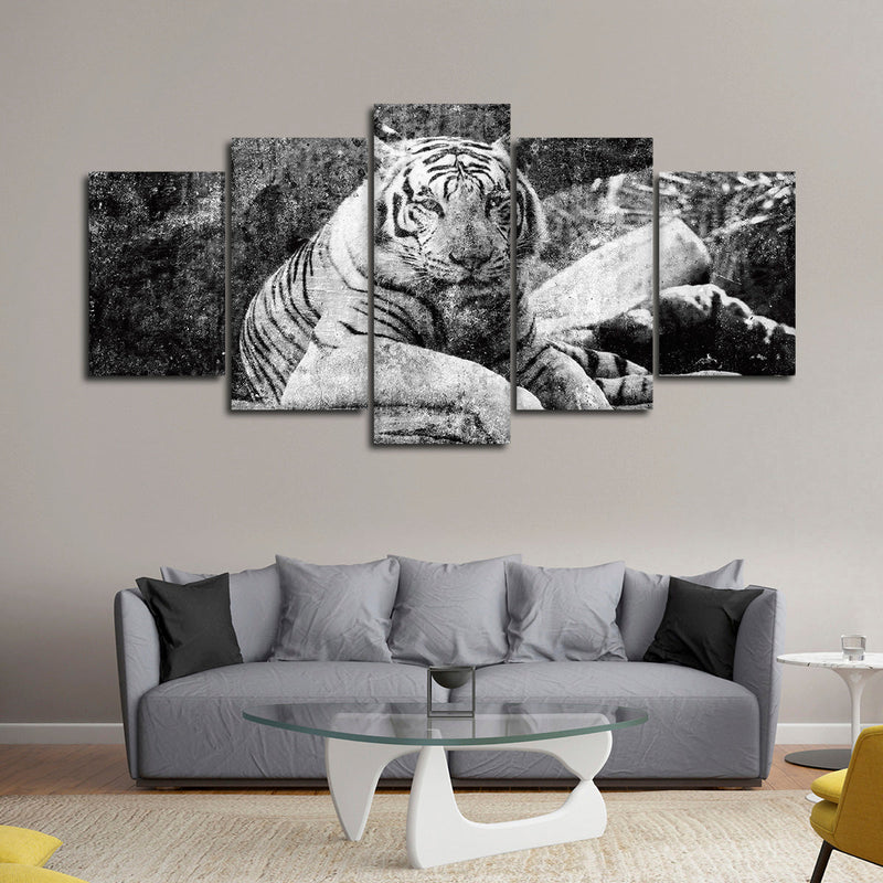 Textured White Tiger Wall Art