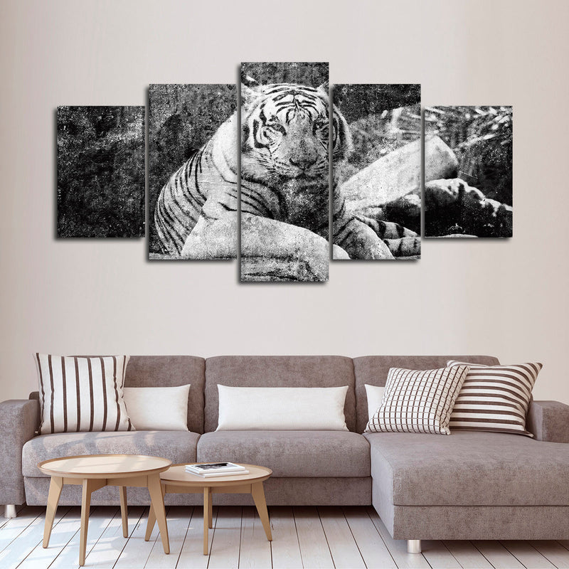 Textured White Tiger Wall Art