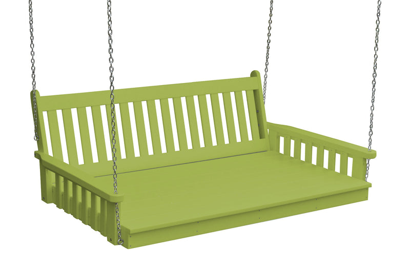 Keystone Amish Co. 6 Foot Franklin Recycled Plastic Swing Bed, Tropical Lime