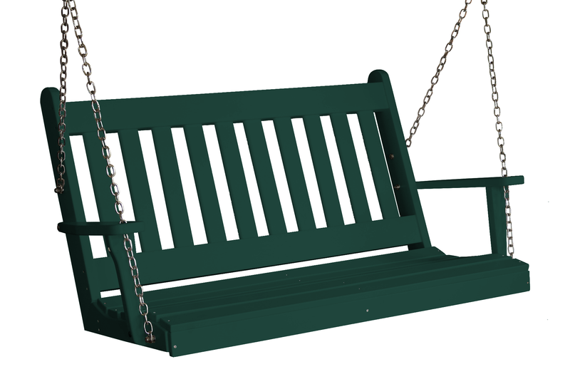 Keystone Amish Co. 5 Foot Franklin Poly Composite Porch Swing, Turf Green