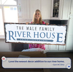 Family River House Arrow Sign
