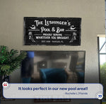 Personalized Rustic Pool And Bar Sign II