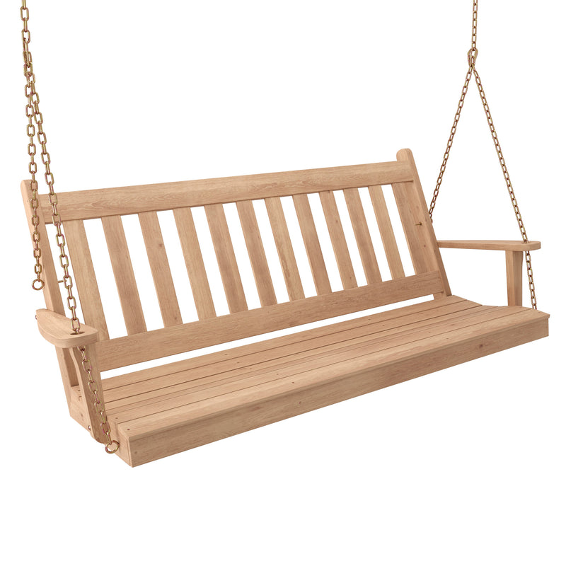 Keystone Amish Co. 4 Foot Franklin Red Cedar Porch Swing without Cupholders
